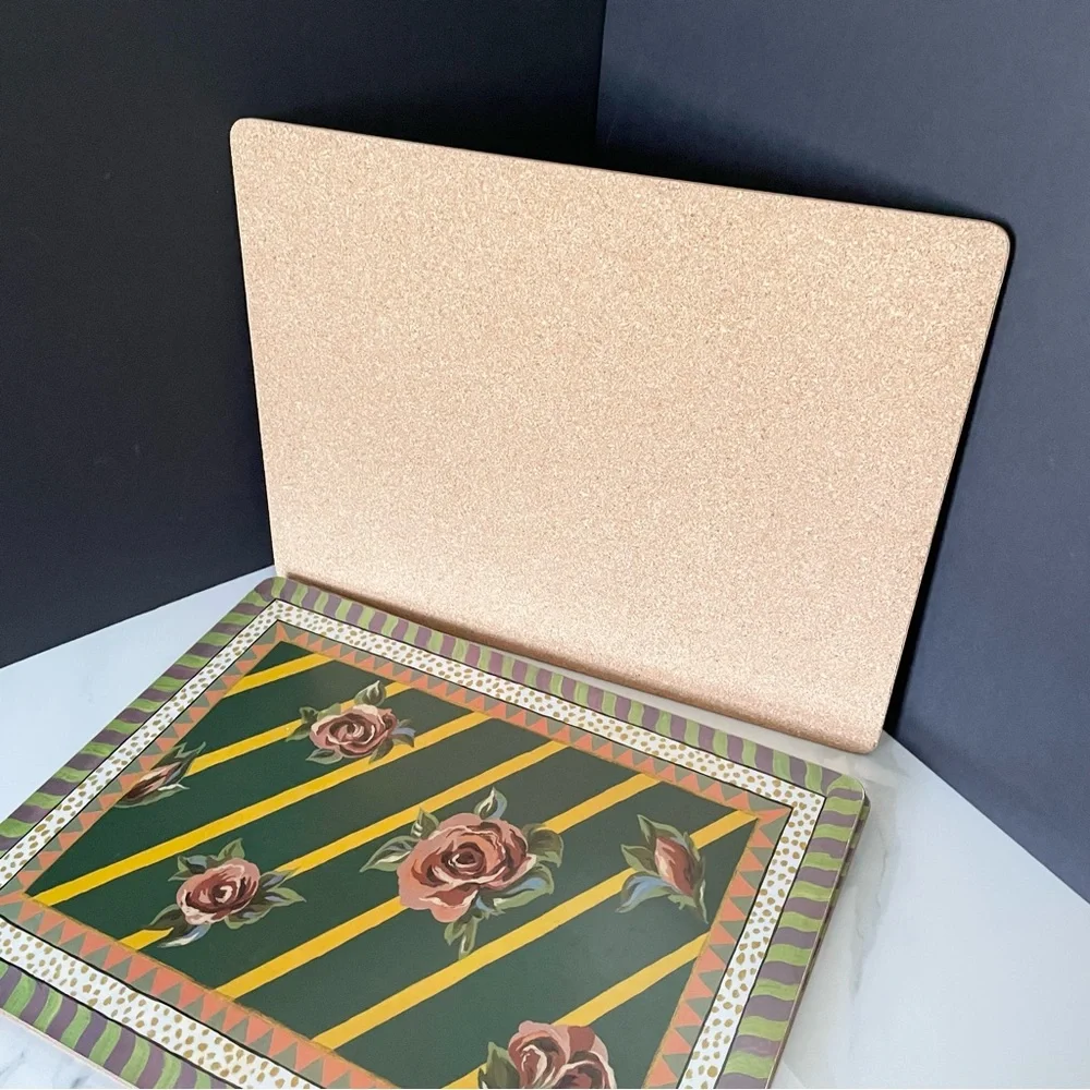 SET of 4 Torquay Rose Placemats by Mackenzie Childs